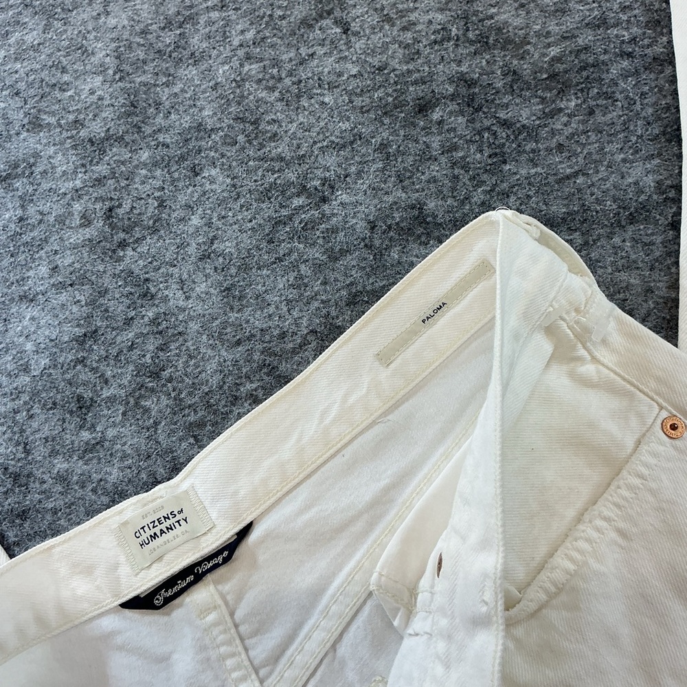 Citizens Of Humanity White Paloma Wide Leg High Rise Beachy White Denim Jeans - Picture 4 of 6